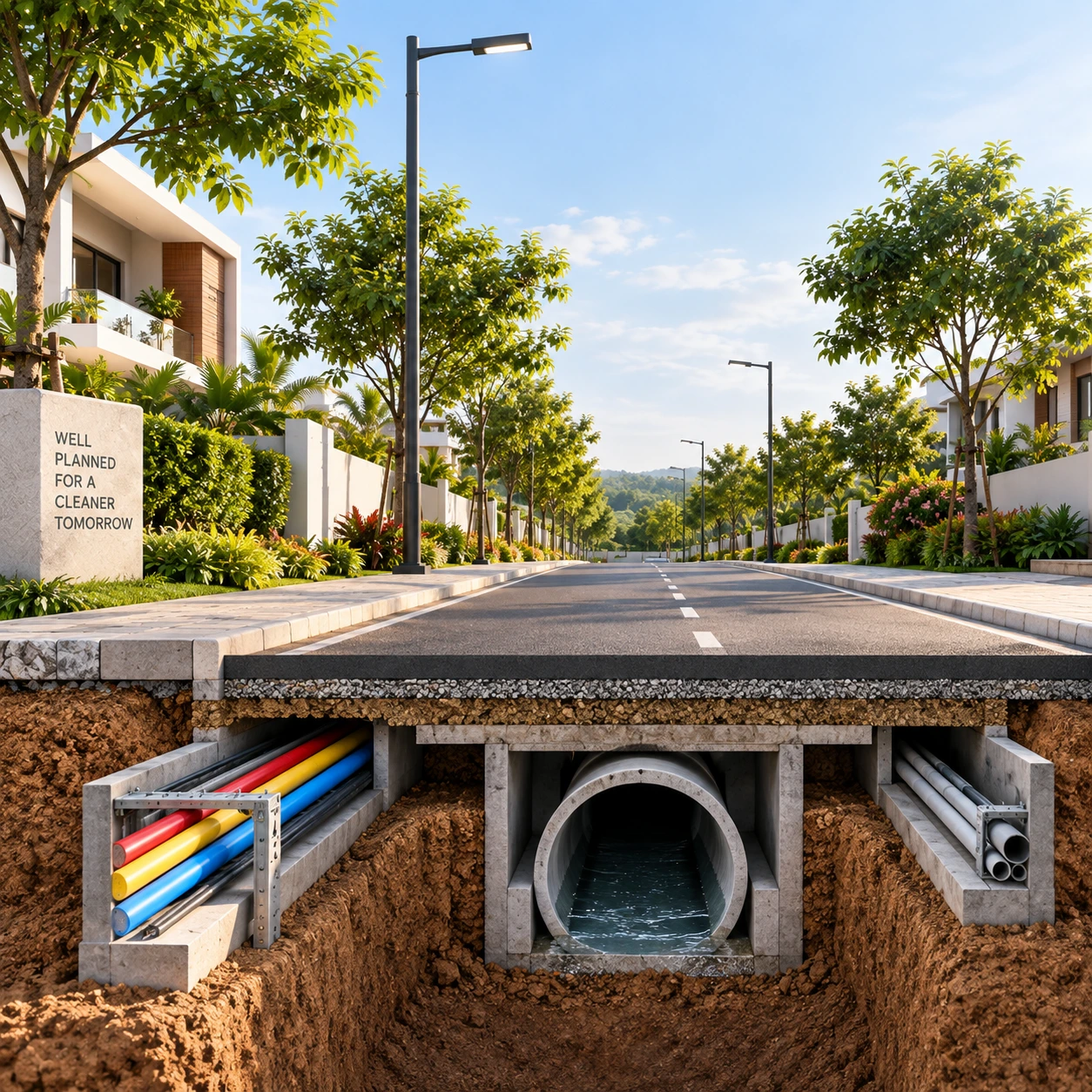 Editorial study representing underground infrastructure
