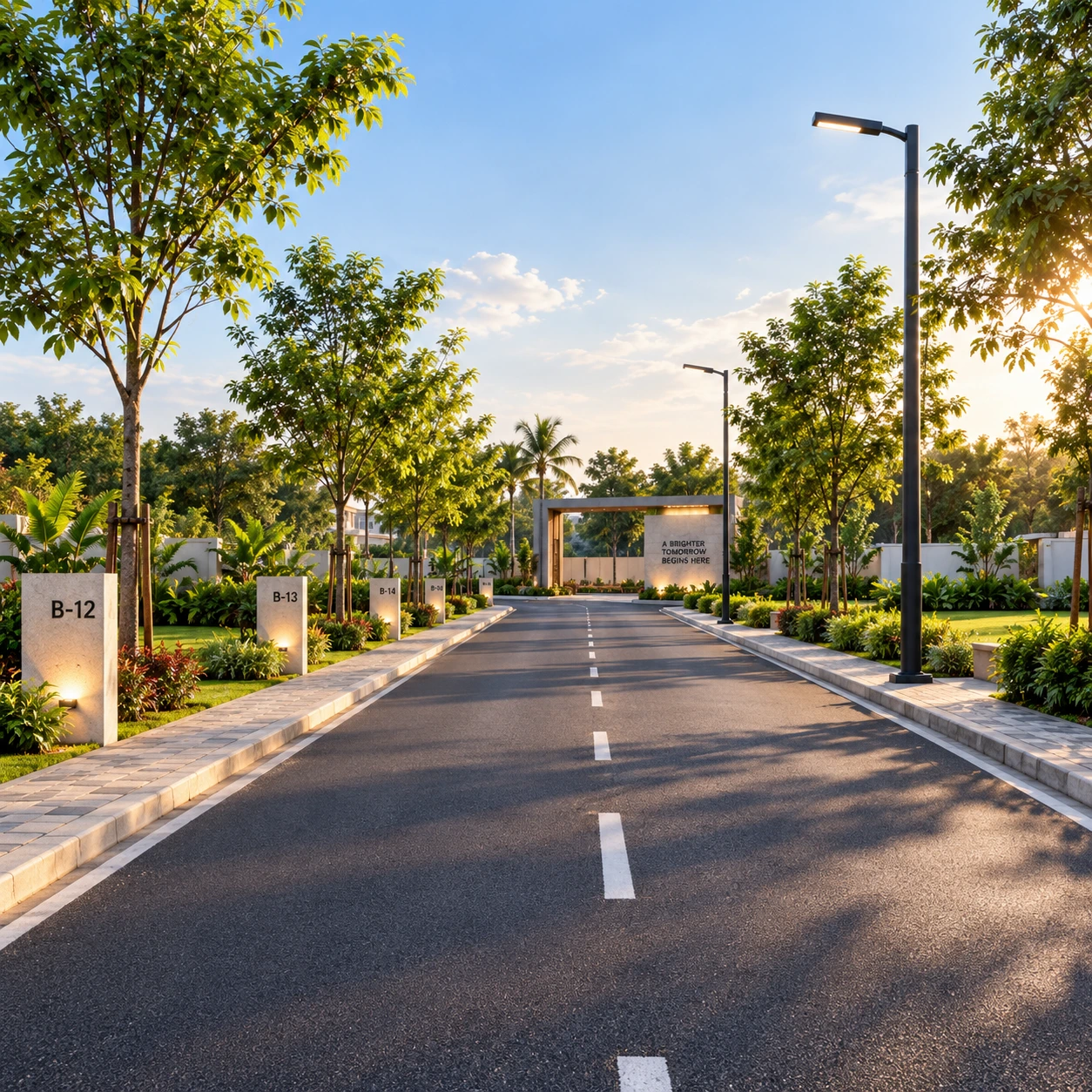 Editorial study of pitched residential road planning